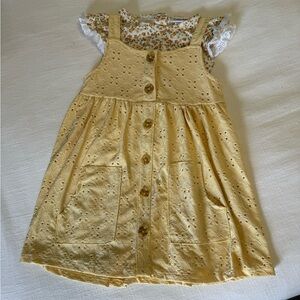 Daisy Fuentes Yellow Eyelet Kids Dress